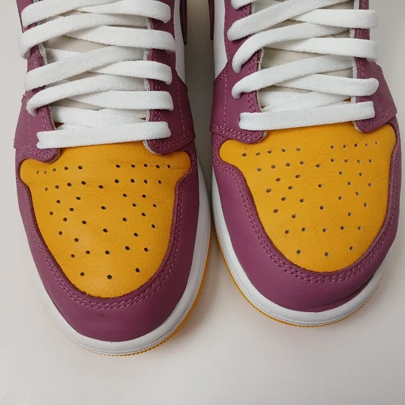 Nike Air Jordan 1 Retro High Og Purple and Yellow Sneakers Men's Size 10.5 - Picture 7 of 16
